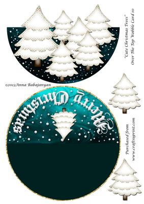 Cute Christmas Trees Over the Top Wobble Card 10