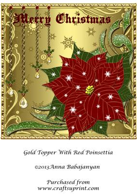 Gold Topper with Red Poinsettia
