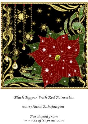 Black Topper with Red Poinsettia