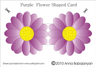 Purple Flower Shaped Card