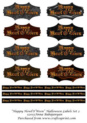 Happy Howloween Halloween Labels Set 2