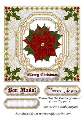 Poinsettia on Double Frames Large Topper 1