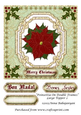 Poinsettia on Double Frames Large Topper 2