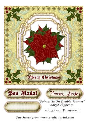 Poinsettia on Double Frames Large Topper 3