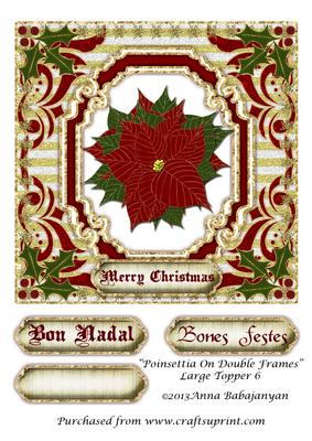 Poinsettia on Double Frames Large Topper 6