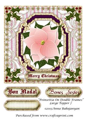 Poinsettia on Double Frames Large Topper 7
