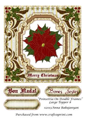 Poinsettia on Double Frames Large Topper 8