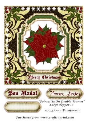 Poinsettia on Double Frames Large Topper 10