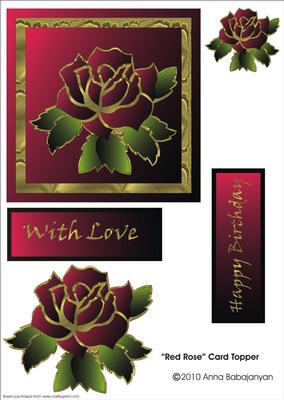 Red Rose Card Topper