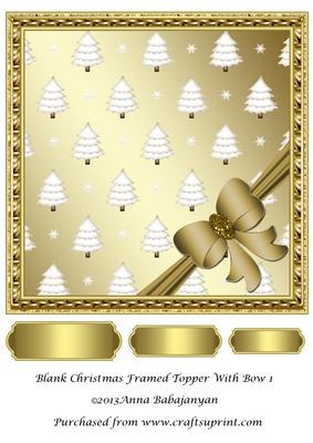 Blank Christmas Framed Topper with Bow 1