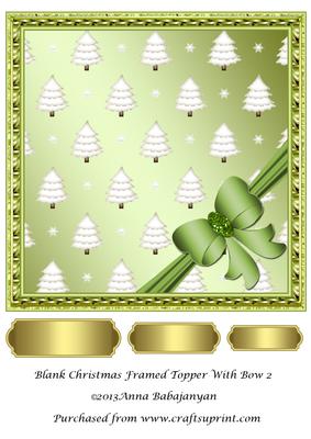 Blank Christmas Framed Topper with Bow 2