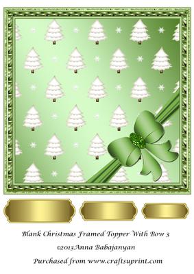 Blank Christmas Framed Topper with Bow 3