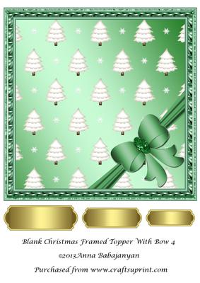 Blank Christmas Framed Topper with Bow 4