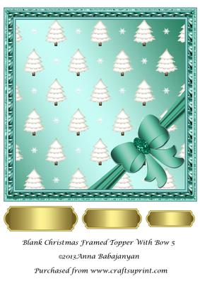 Blank Christmas Framed Topper with Bow 5