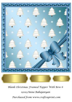 Blank Christmas Framed Topper with Bow 6