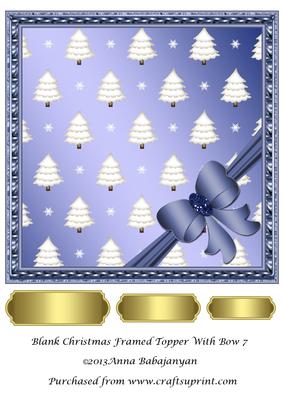 Blank Christmas Framed Topper with Bow 7