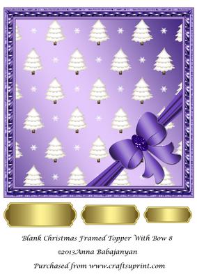 Blank Christmas Framed Topper with Bow 8