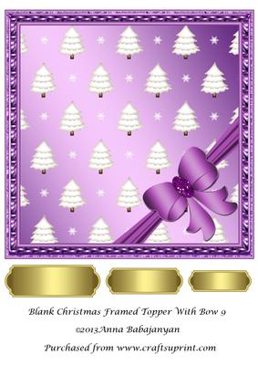 Blank Christmas Framed Topper with Bow 9