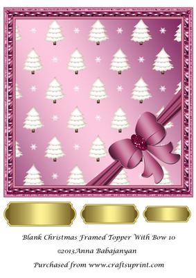 Blank Christmas Framed Topper with Bow 10