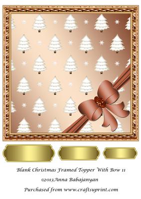 Blank Christmas Framed Topper with Bow 11