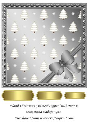 Blank Christmas Framed Topper with Bow 13