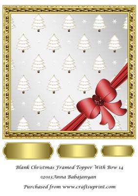 Blank Christmas Framed Topper with Bow 14