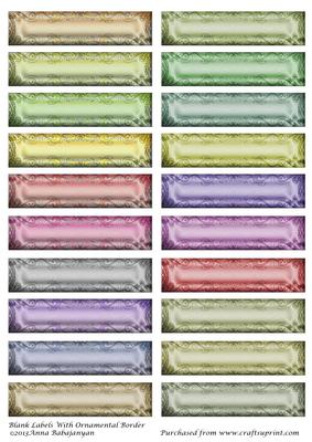Blank Labels with Ornamental Border