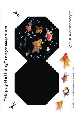 Happy Birthday Octogon Shaped Card