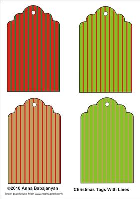 Christmas Tags with Lines