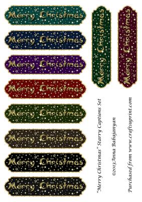 Merry Christmas Starry Captions Set