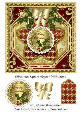 Christmas Square Topper with Star 1