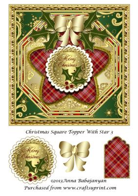Christmas Square Topper with Star 3