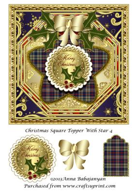 Christmas Square Topper with Star 4