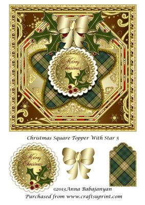 Christmas Square Topper with Star 5