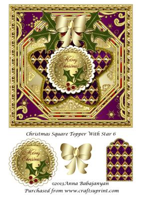 Christmas Square Topper with Star 6