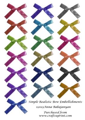 Simple Realistic Bow Embellishments
