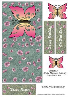 Affection Chalk-magenta Butterfly Duo Fold Card