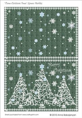 Three Christmas Trees (green Marble)