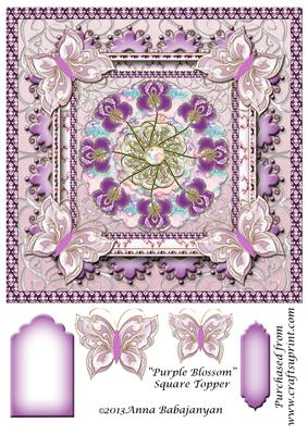 Purple Blossom Square Topper