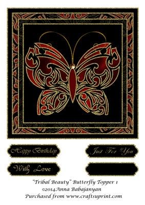 Tribal Beauty Butterfly Topper 1