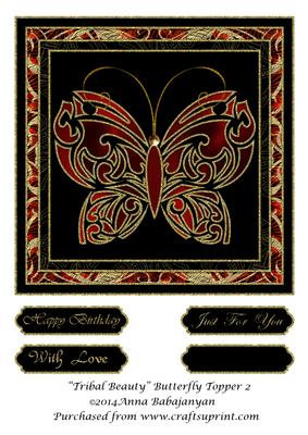 Tribal Beauty Butterfly Topper 2
