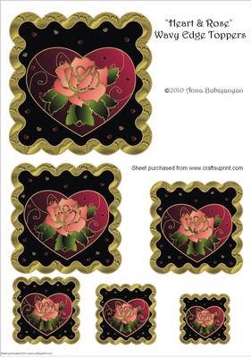 Heart & Rose Wavy Edge Toppers