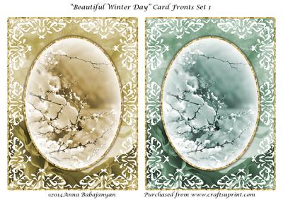 Beautiful Winter Day Card Fronts Set 1