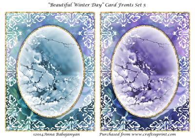 Beautiful Winter Day Card Fronts Set 5