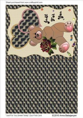 Just for You Sweet Teddy Duo Fold Card