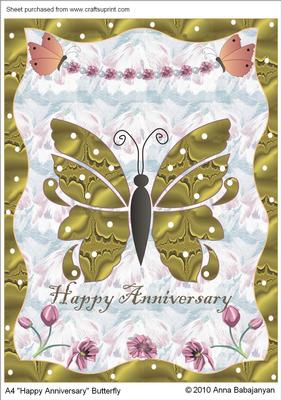 A4 "happy Anniversary" Butterfly