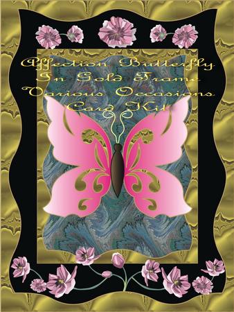 Affection Butterfly in Gold Frame Various Occasions Card Kit