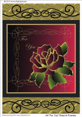 A4 "for You" Rose in Frames
