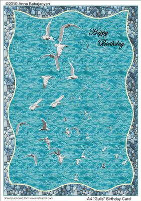A4 "gulls" Birthday Card