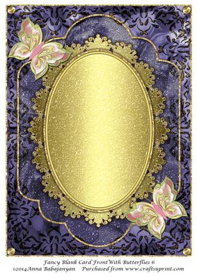 Fancy Blank Card Front with Butterflies 6